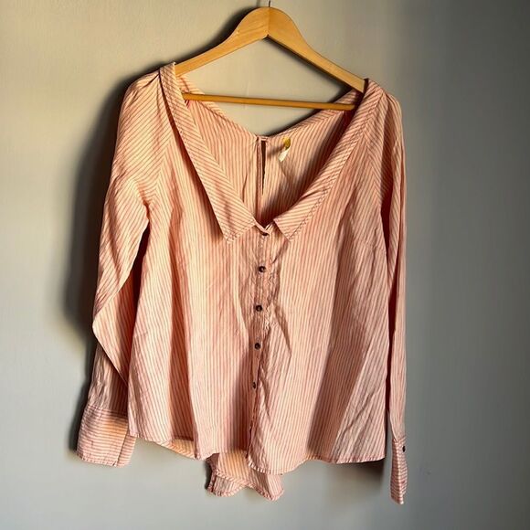 FREE PEOPLE striped button down shirt - Picture 2 of 8